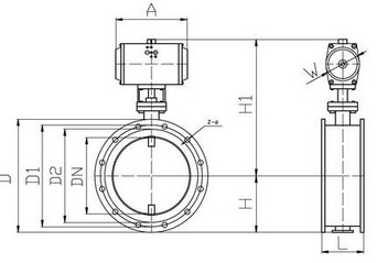 d641w-dn1000氣動(dòng)通風(fēng)蝶閥結(jié)構(gòu)圖